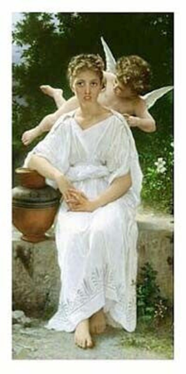 Premiers Amours by William-Adolphe Bouguereau Wall Art Décor 39 1/2 x 19 3/4 Art Print